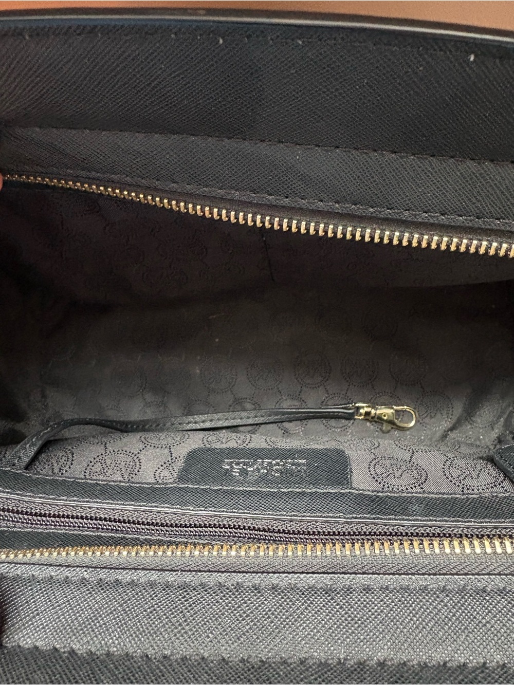 Michael Kors Black Leather Top-Handle Satchel with Gold Hardware - Picture 6 of 10